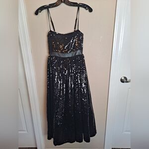 Weworewhat Sequins Midi Dress NWOT Size 2 Black